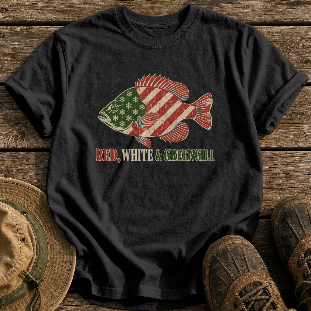 Red, White & Greengill tee - Black - front