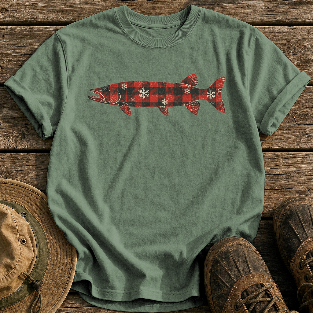 Flannel Musky tee - Moss - front