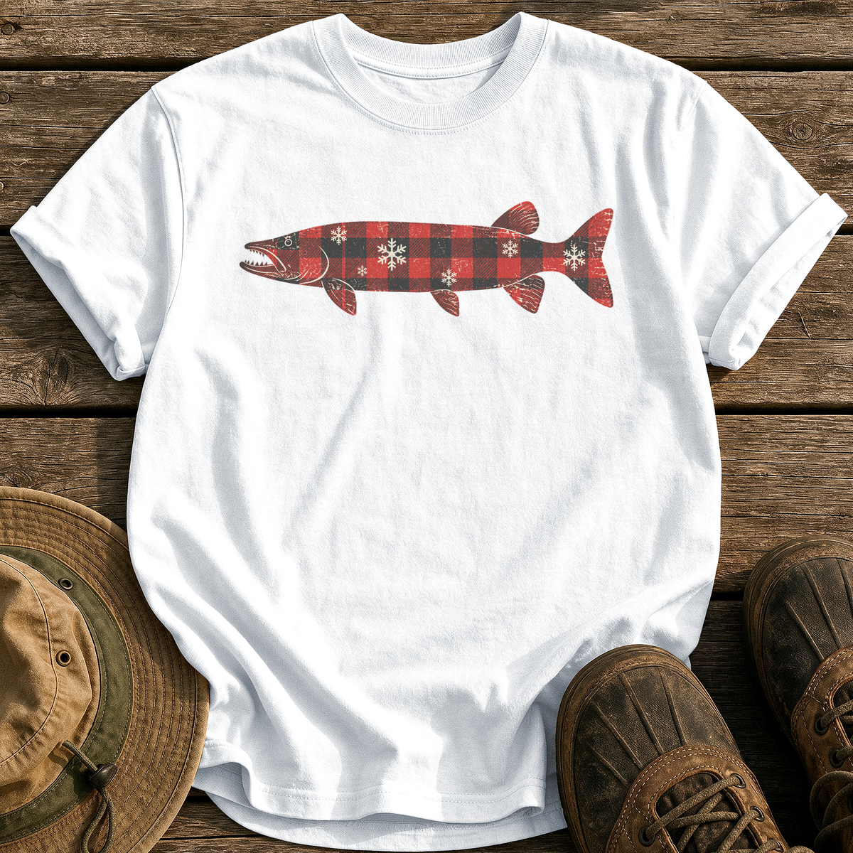 Flannel Musky tee - White - front