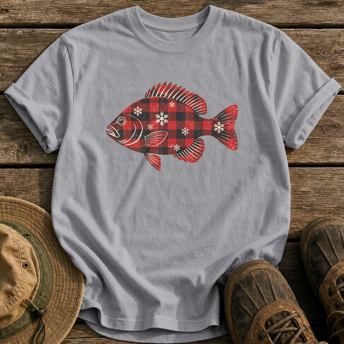 Flannel Bluegill tee - Grey - front