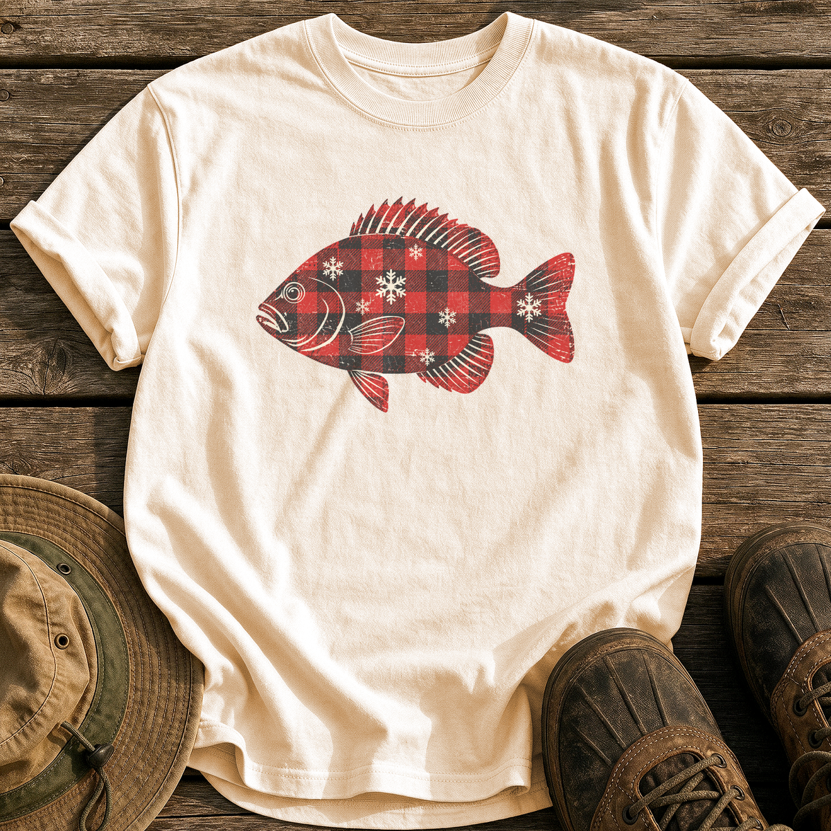 Flannel Bluegill tee - Ivory - front