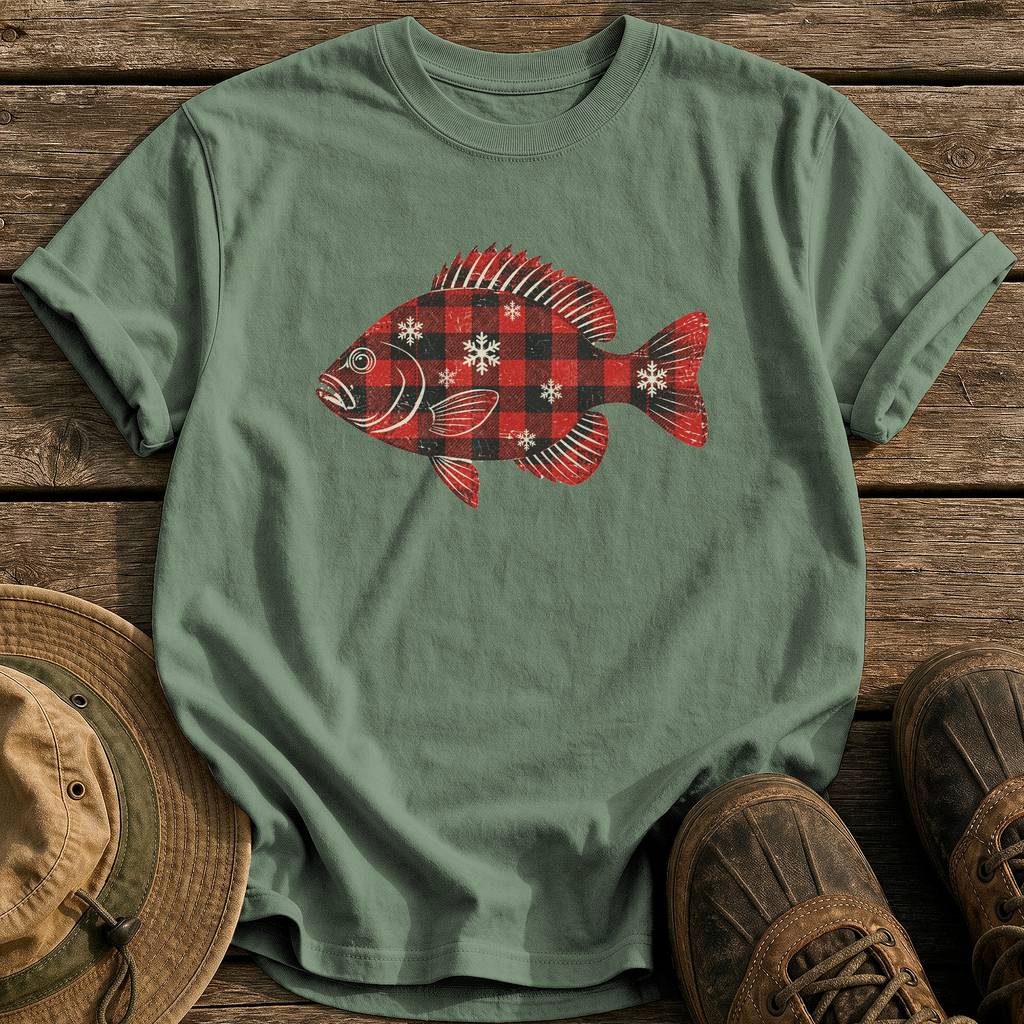 Flannel Bluegill tee - Moss - front