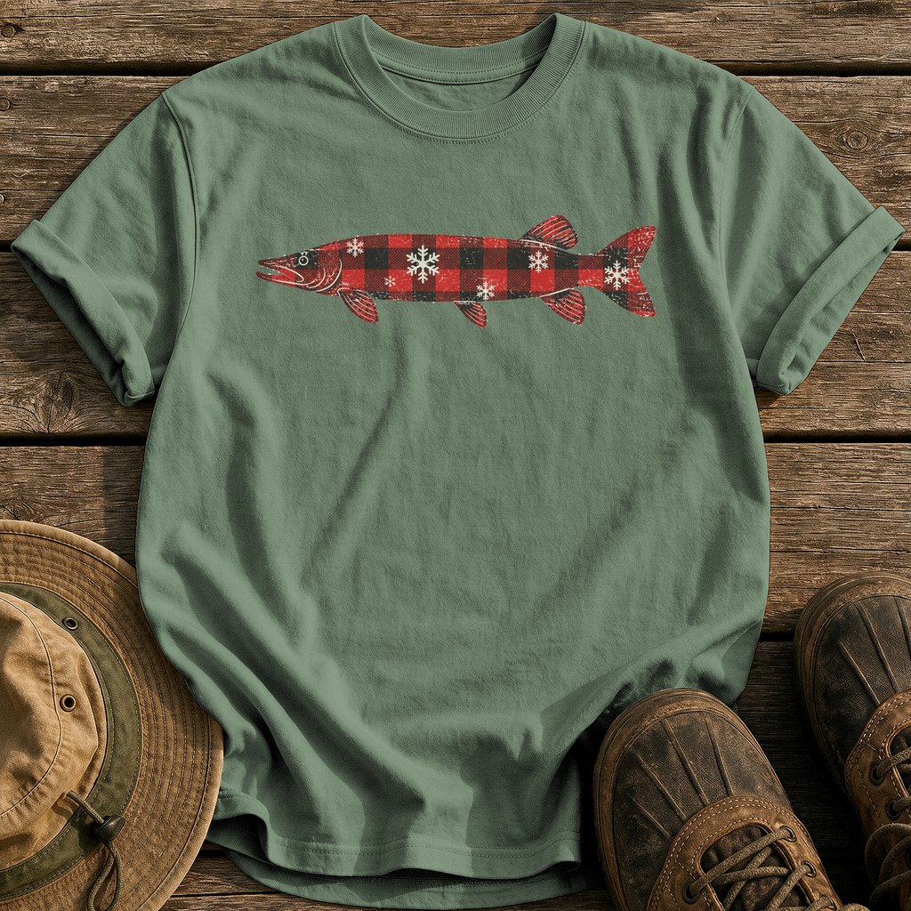 Flannel Pike tee - Moss - front