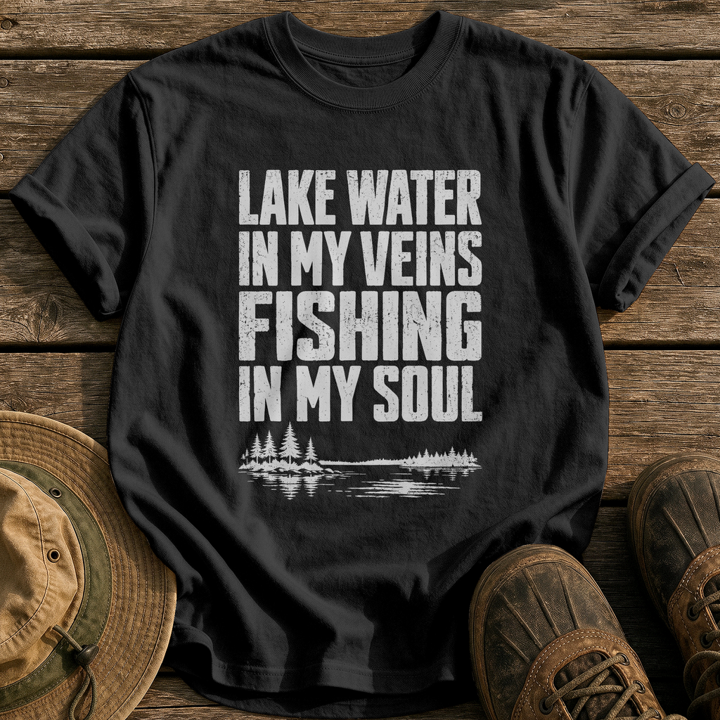Lake Water In My Veins tee - Black - front
