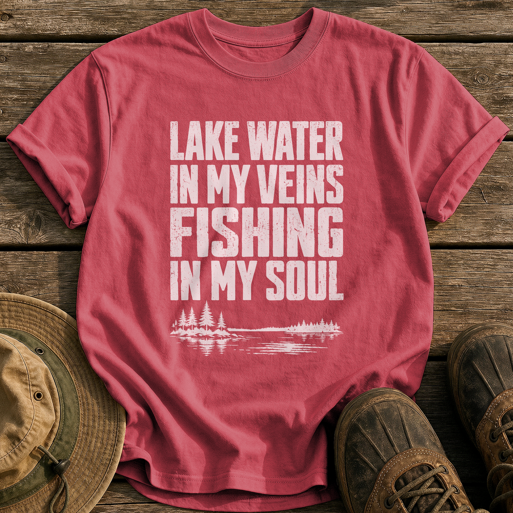 Lake Water In My Veins tee - Chili - front