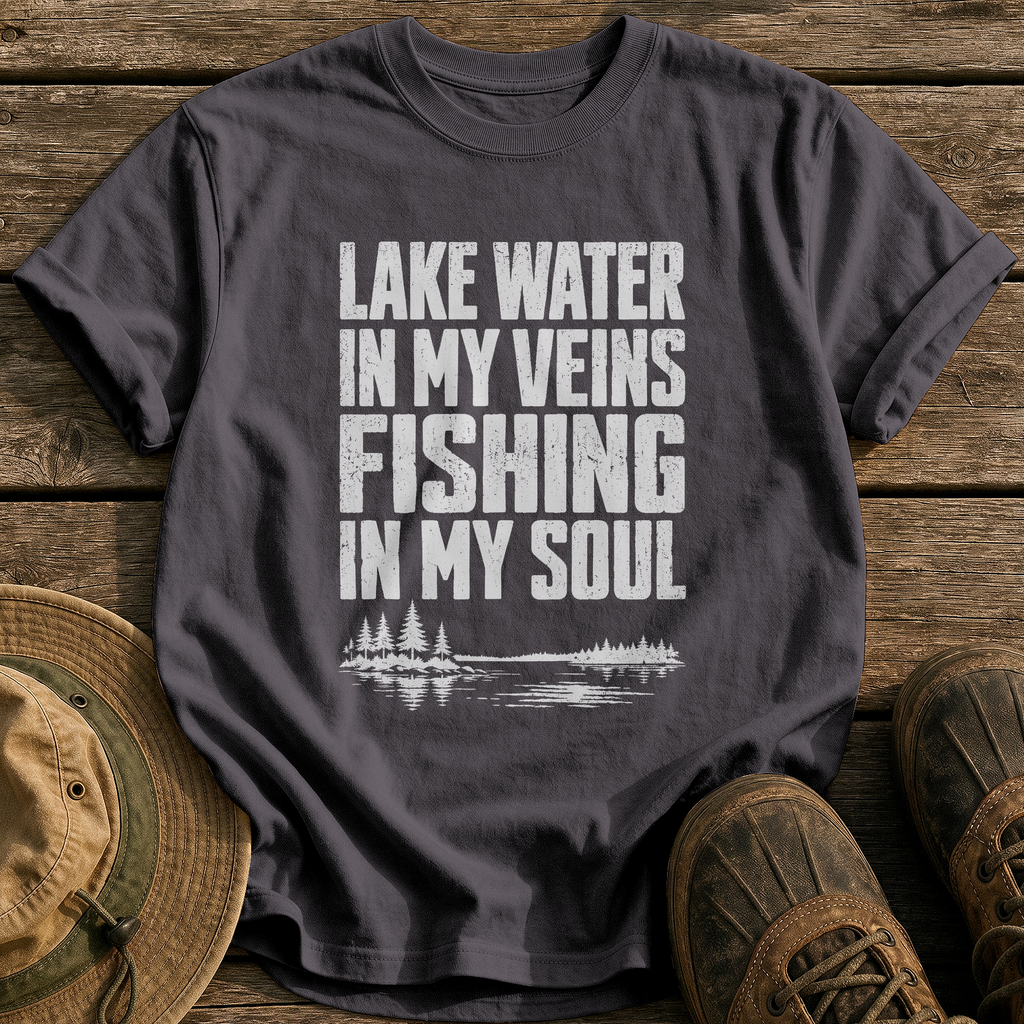Lake Water In My Veins tee - Graphite - front