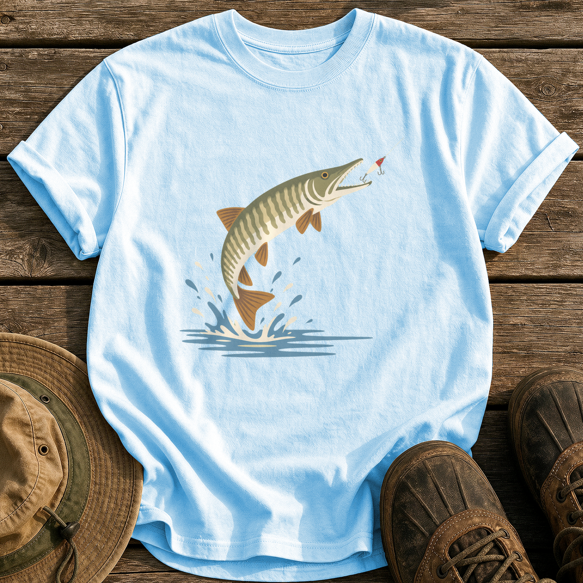 Mid-Century Musky tee - Chambray - front