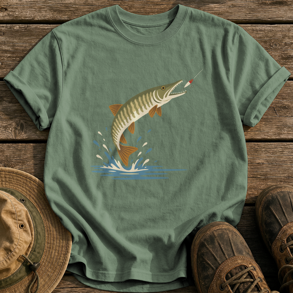 Mid-Century Musky tee - Moss - front