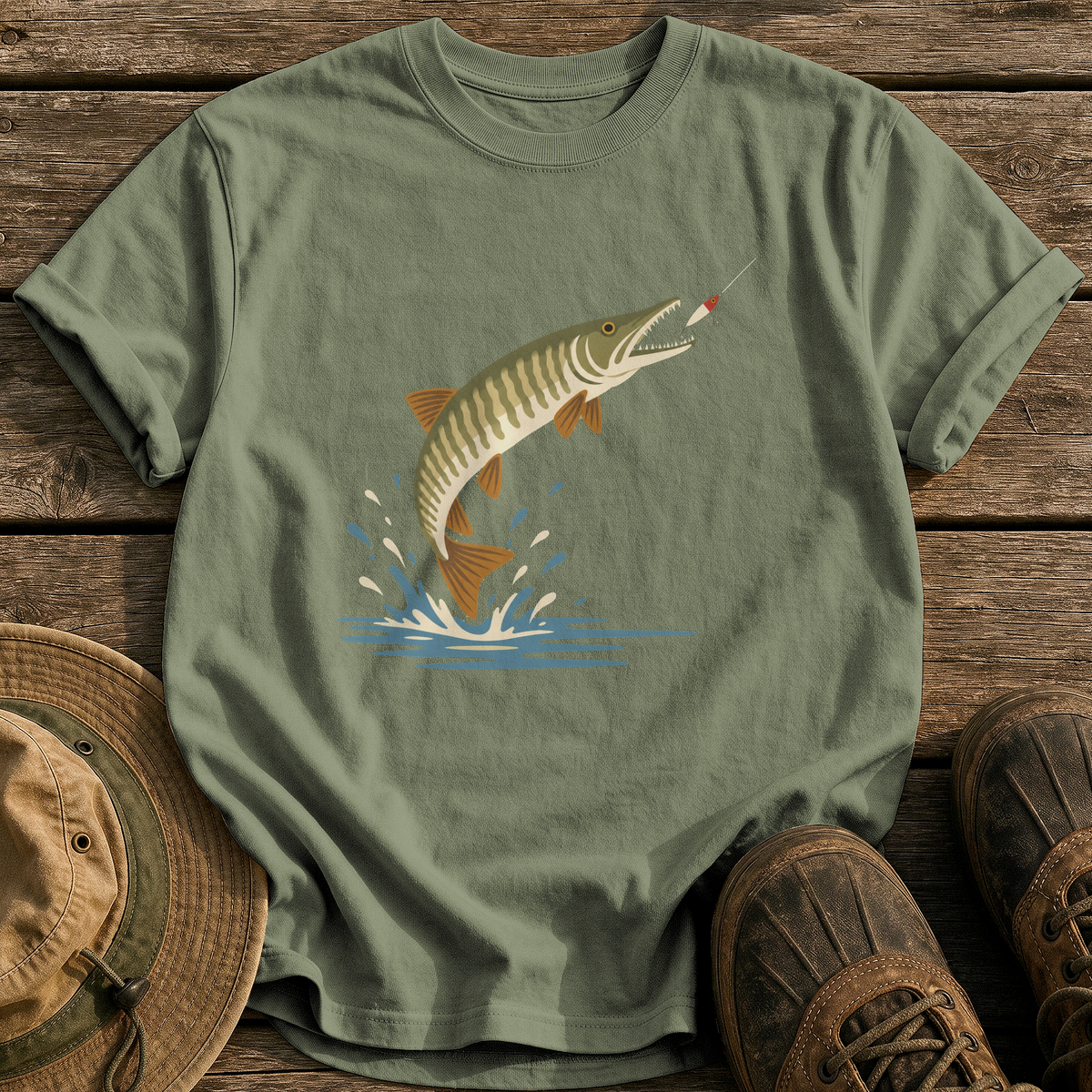 Mid-Century Musky tee - Sage - front