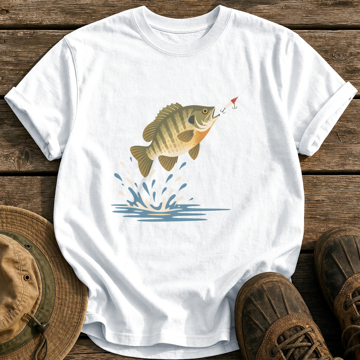 Mid-Century Bluegill tee - White - front