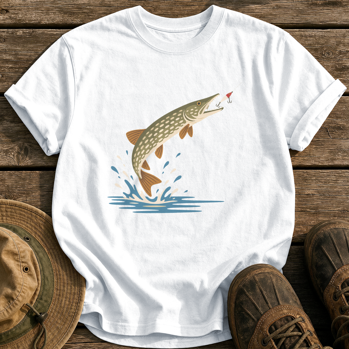 Mid-Century Pike tee - White - front