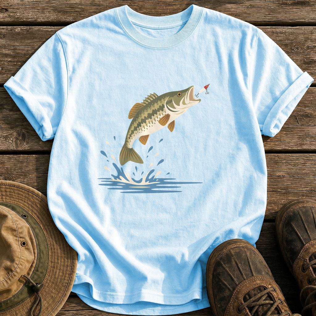 Mid-Century Largemouth tee - Chambray - front
