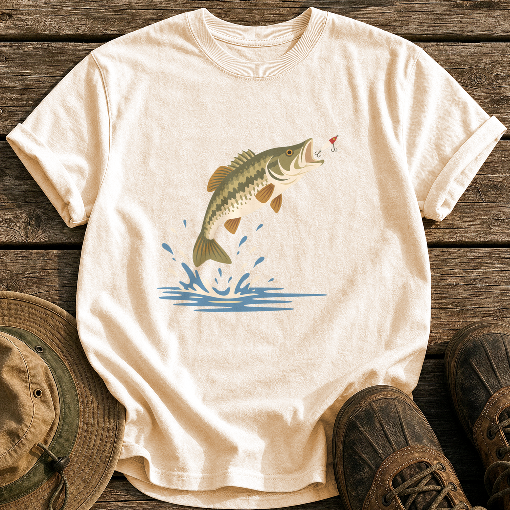 Mid-Century Largemouth tee - Ivory - front