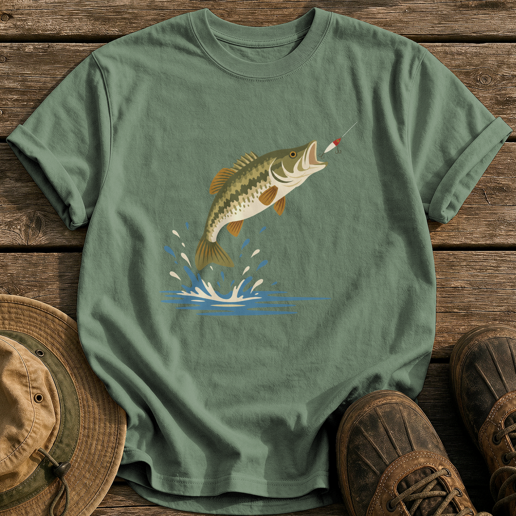 Mid-Century Largemouth tee - Moss - front