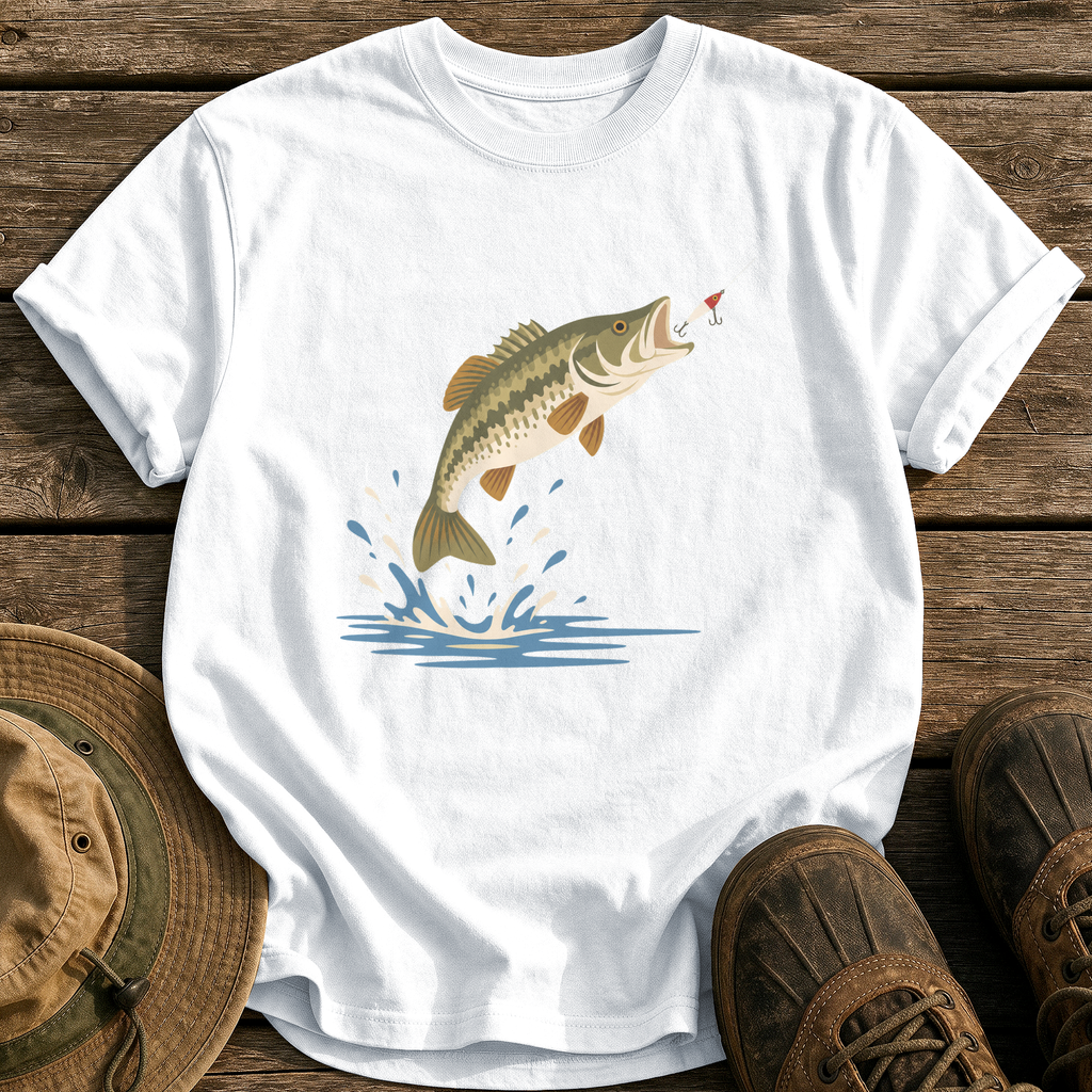 Mid-Century Largemouth tee - White - front