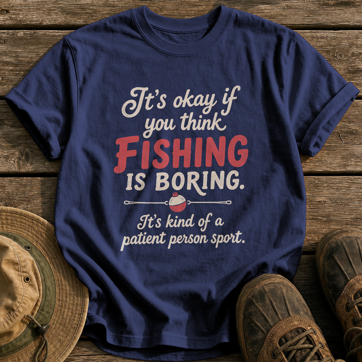 Patient Person Sport tee - True Navy - front
