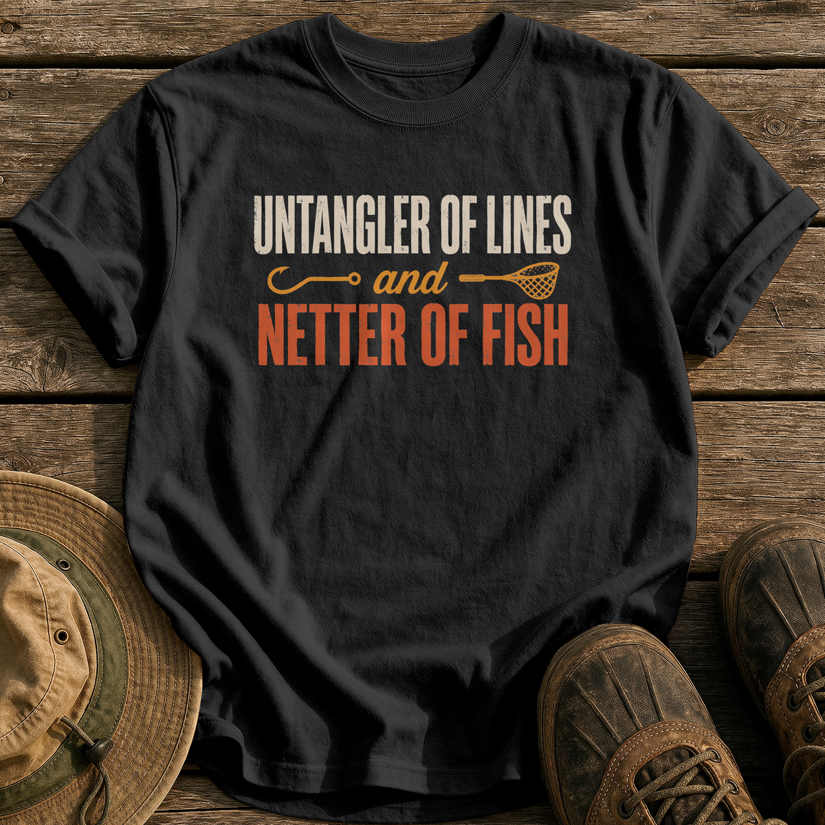 Untangler Of Lines tee - Black - front