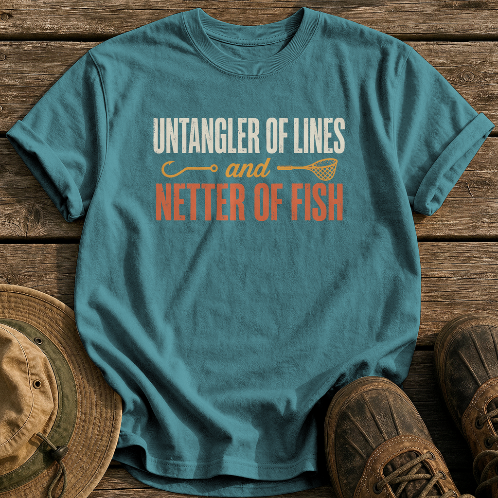 Untangler Of Lines tee - Blue Spruce - front