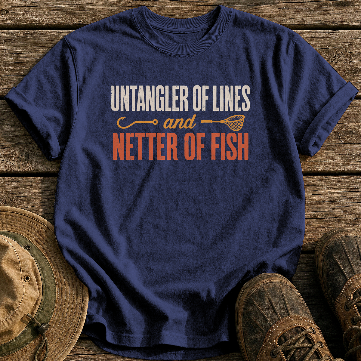 Untangler Of Lines tee - True Navy - front