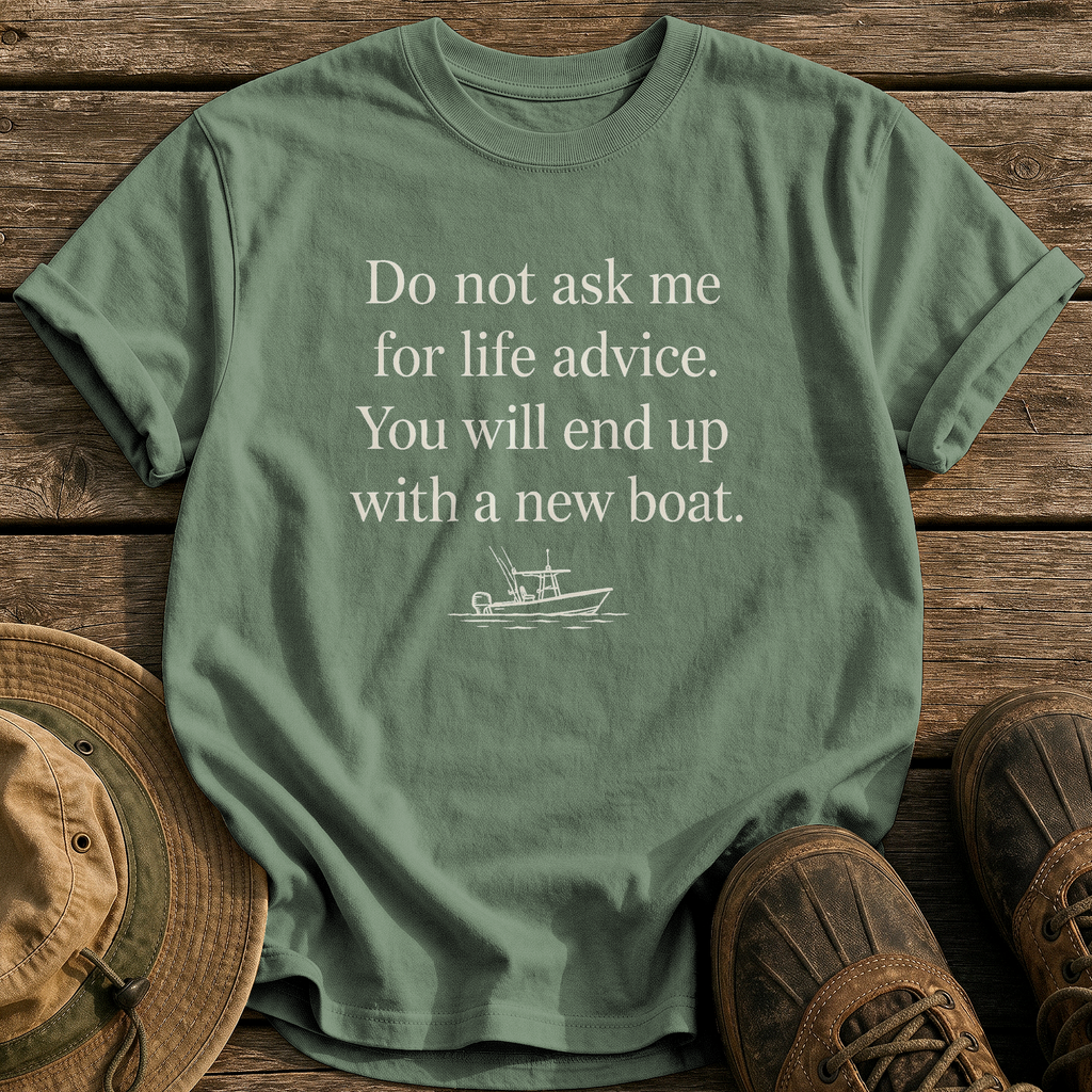 Life Advice, New Boat tee - Moss - front