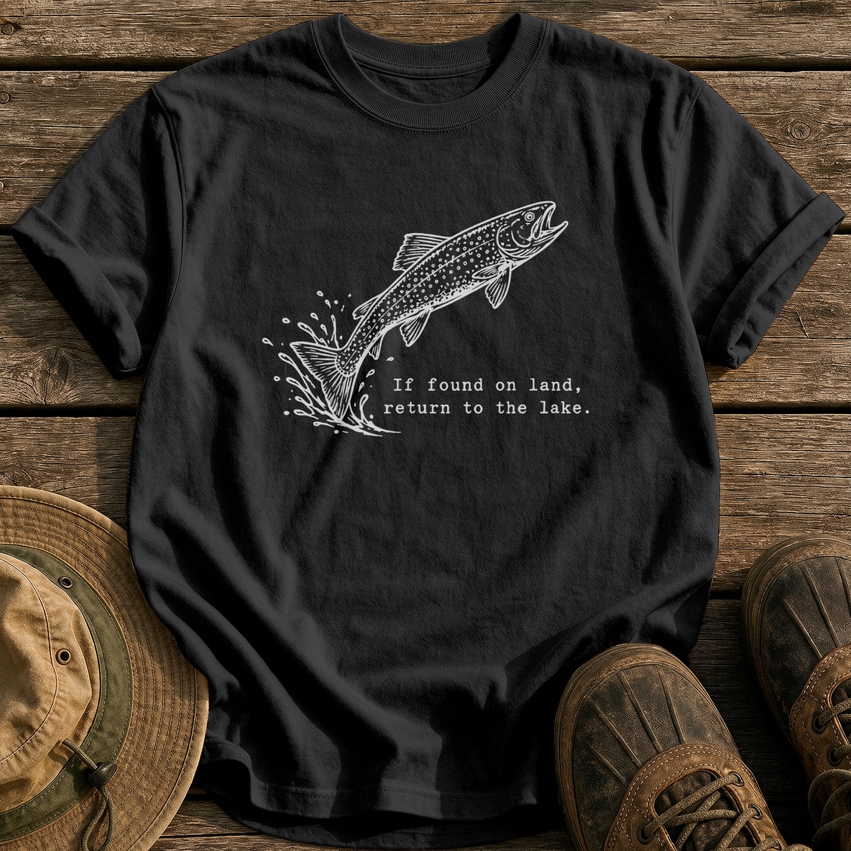 Return To The Lake tee - Black - front
