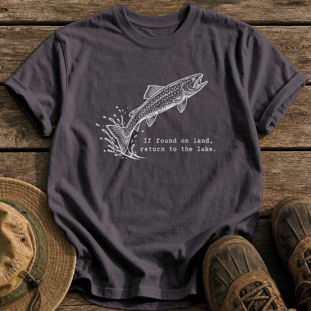 Return To The Lake tee - Graphite - front