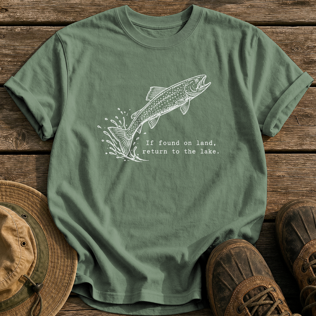 Return To The Lake tee - Moss - front
