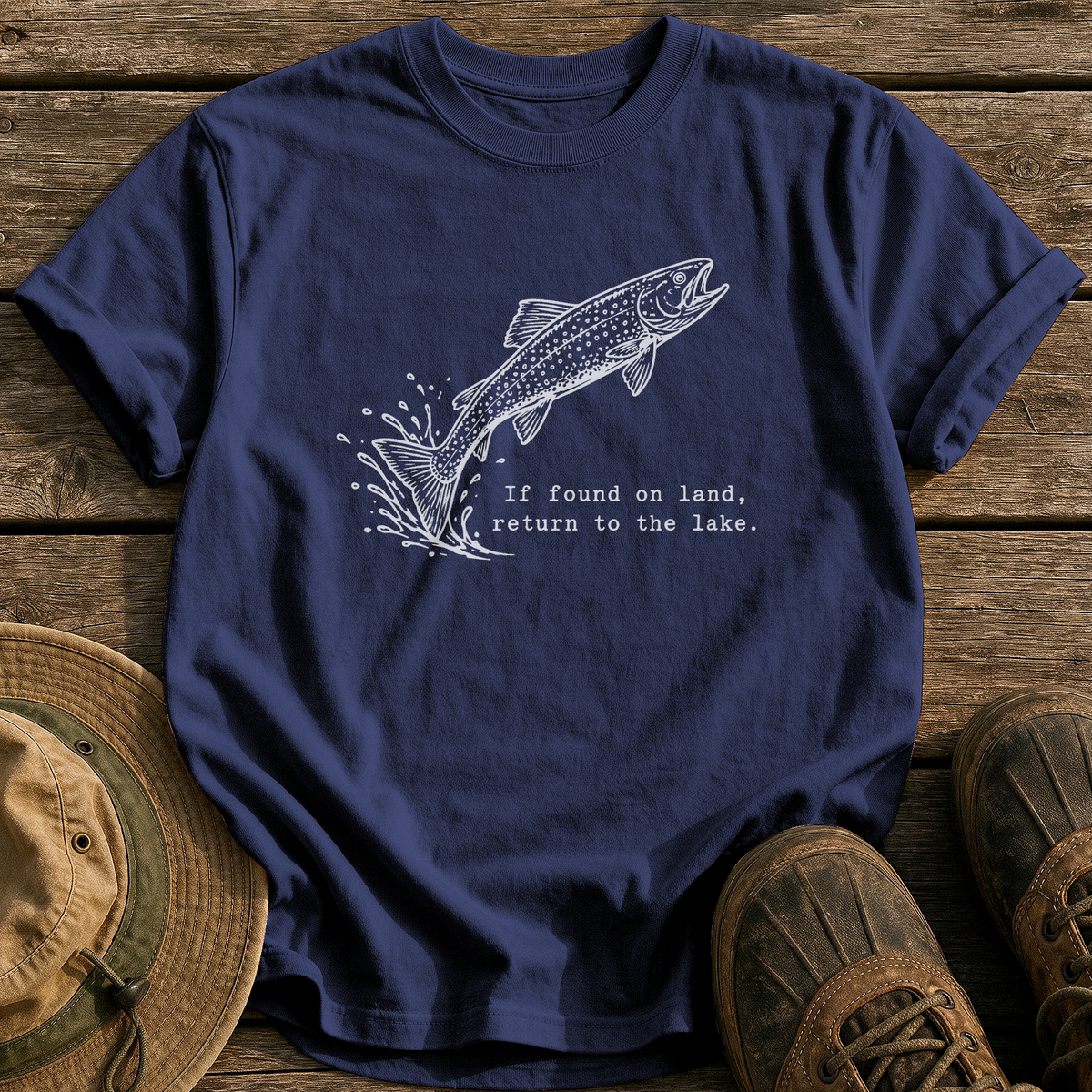 Return To The Lake tee - True Navy - front