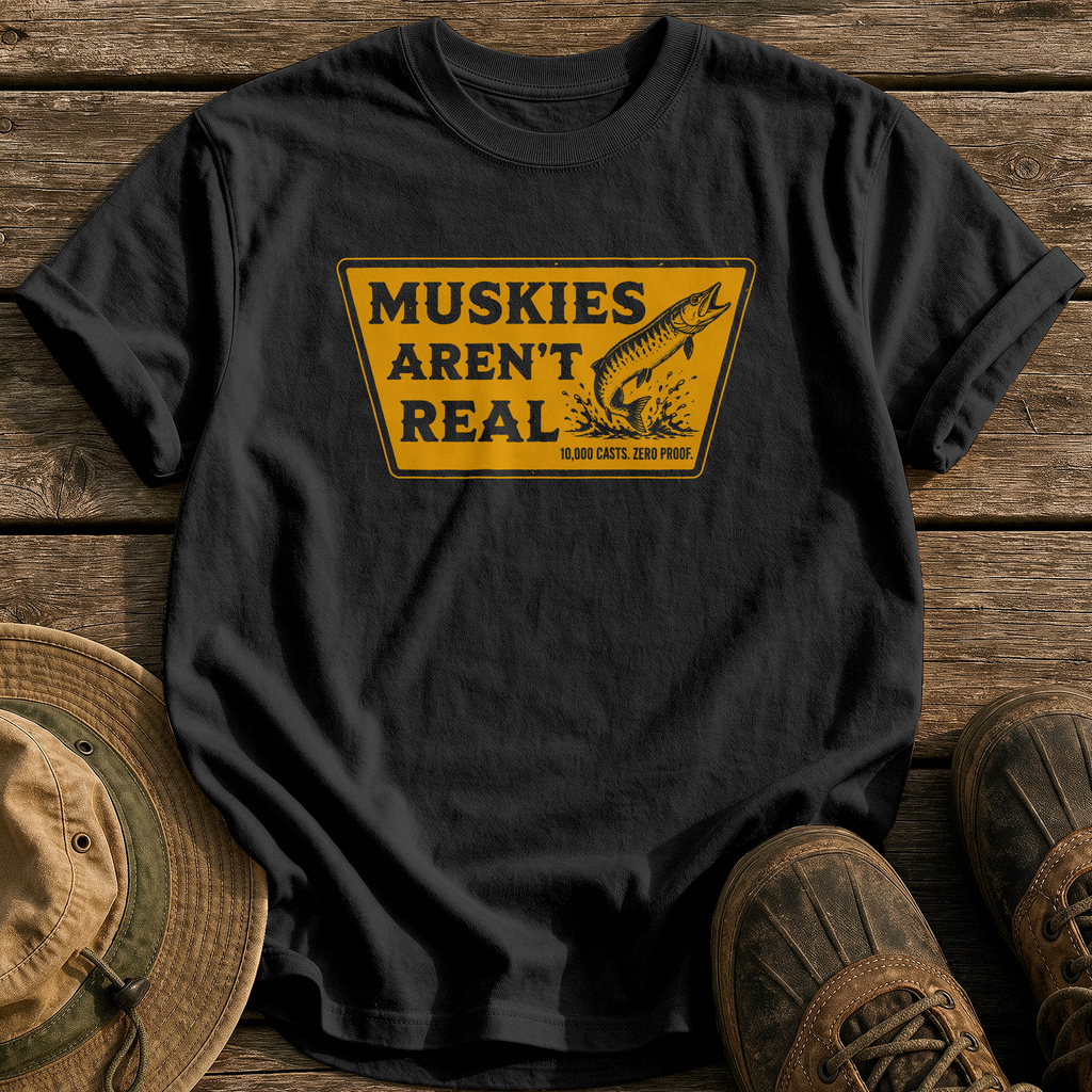 Muskies Aren't Real tee - Black - front