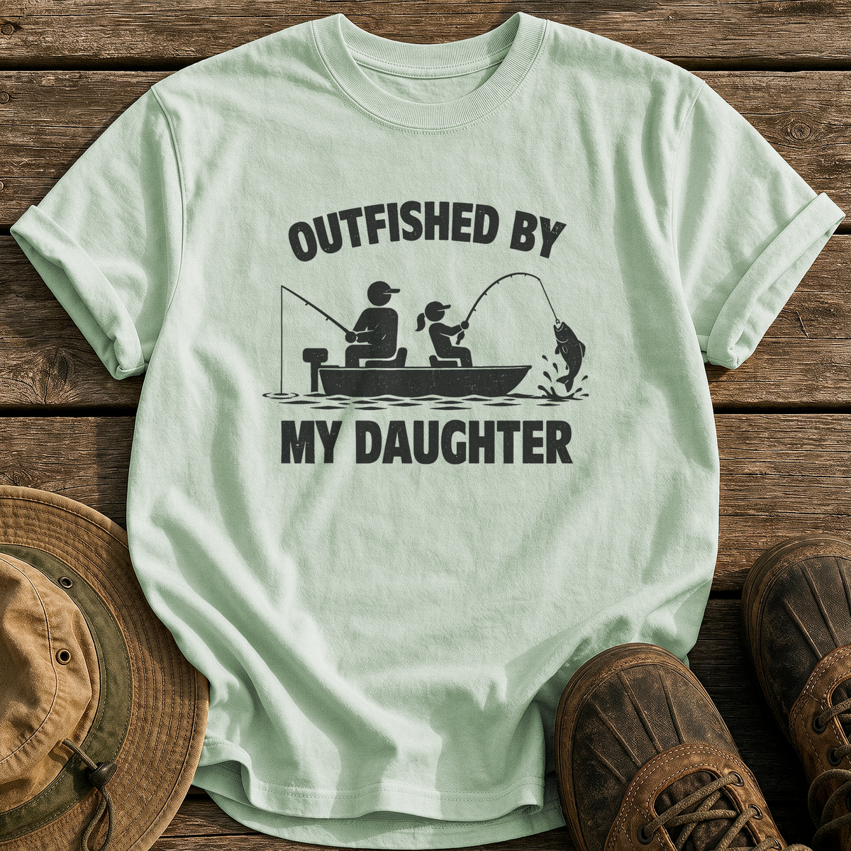Outfished By My Daughter tee - Bay - front
