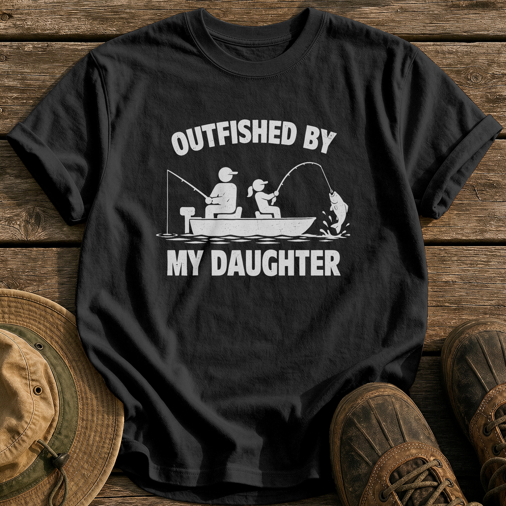 Outfished By My Daughter tee - Black - front