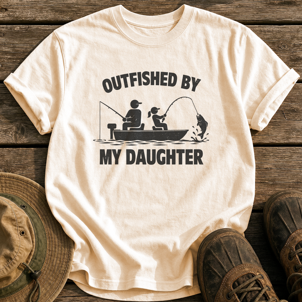 Outfished By My Daughter tee - Ivory - front