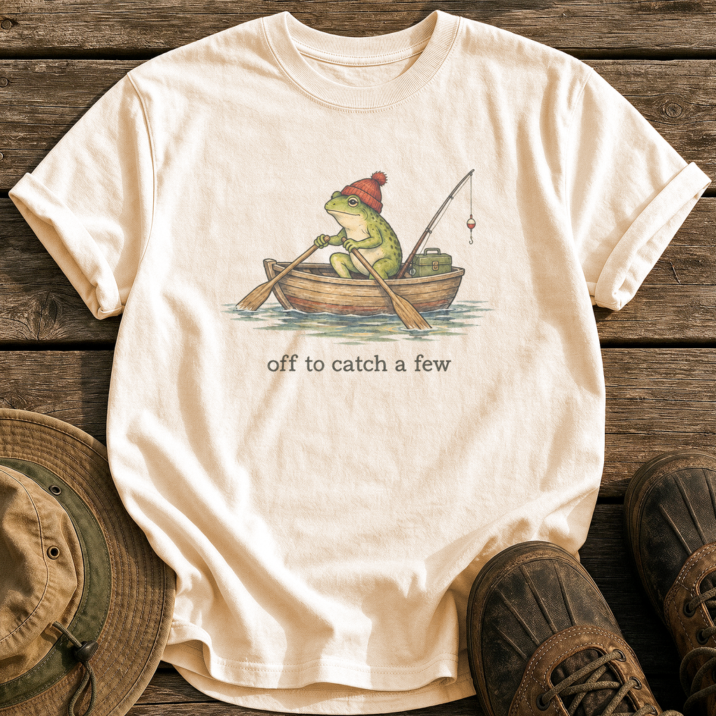 Off To Catch A Few tee - Ivory - front