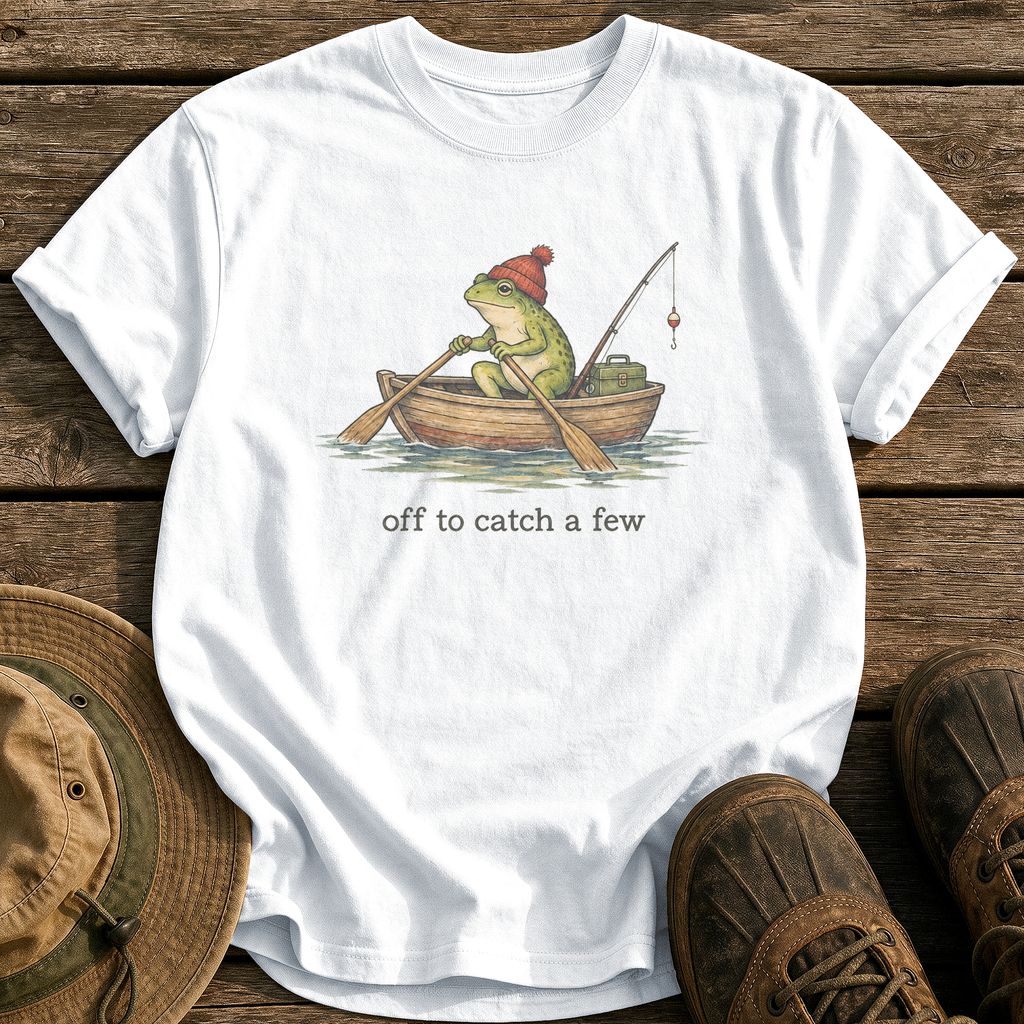 Off To Catch A Few tee - White - front