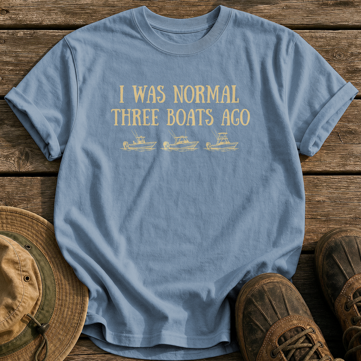 Normal Three Boats Ago tee - Blue Jean - front