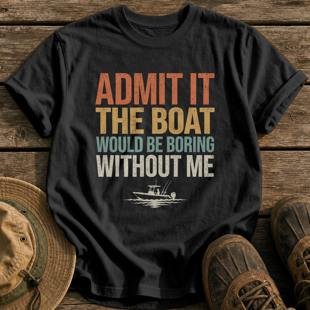 Boring Without Me tee - Black - front