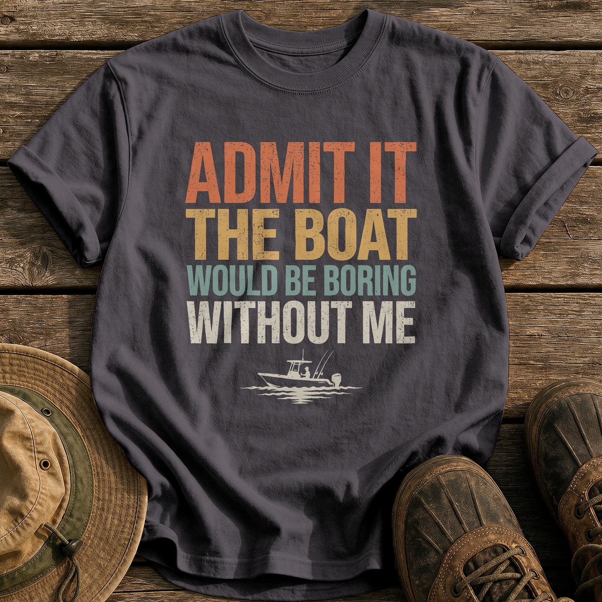 Boring Without Me tee - Graphite - front