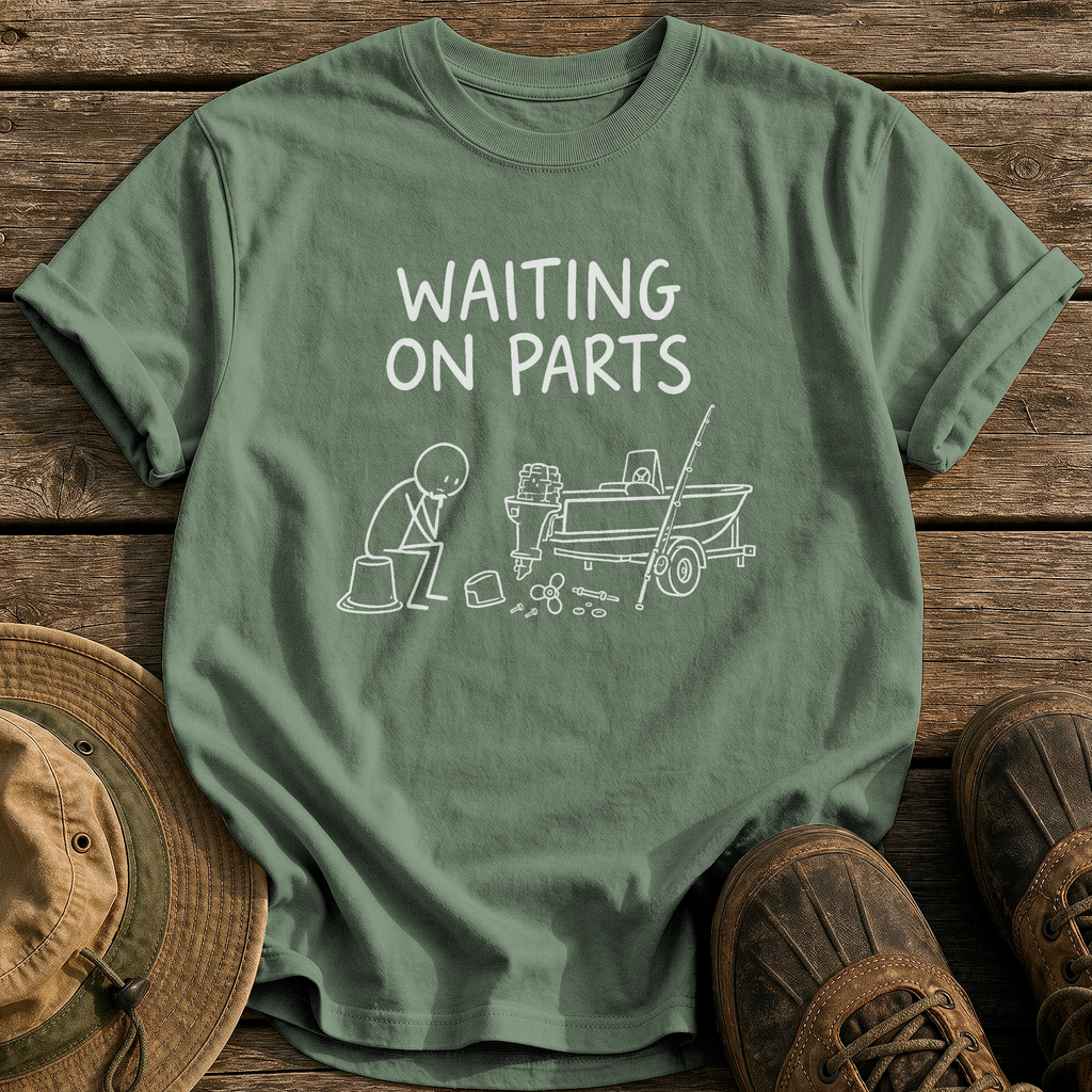Waiting On Parts tee - Moss - front