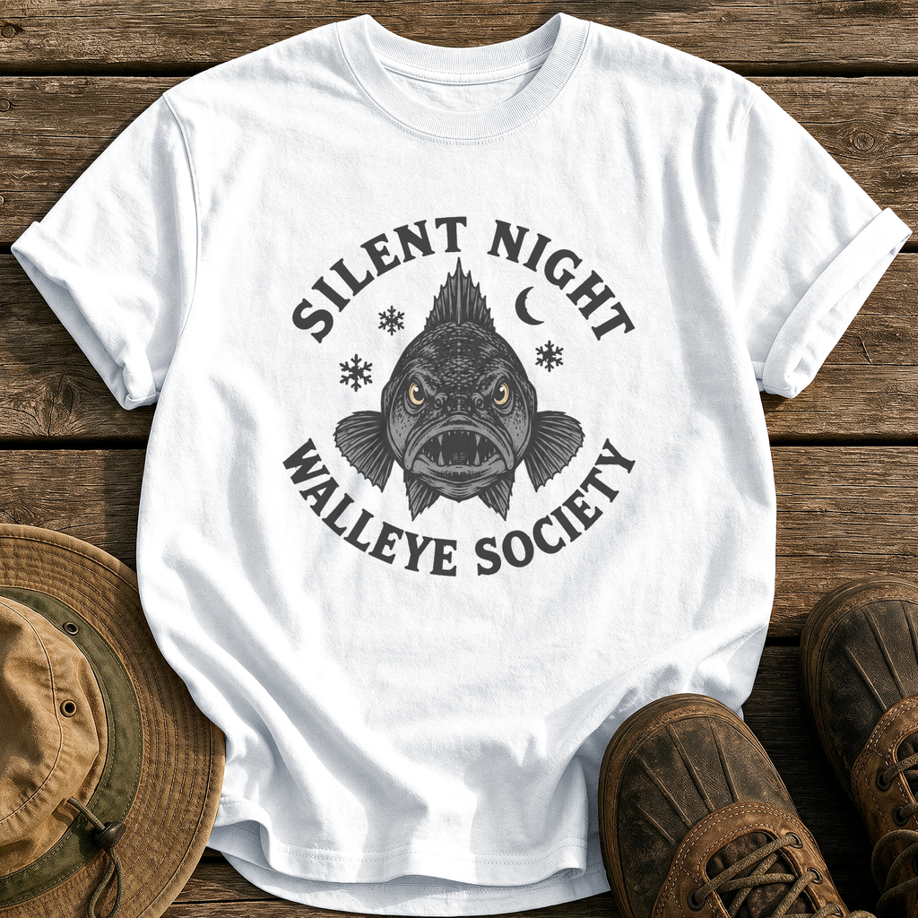 Silent Night Walleye Society tee - White - front