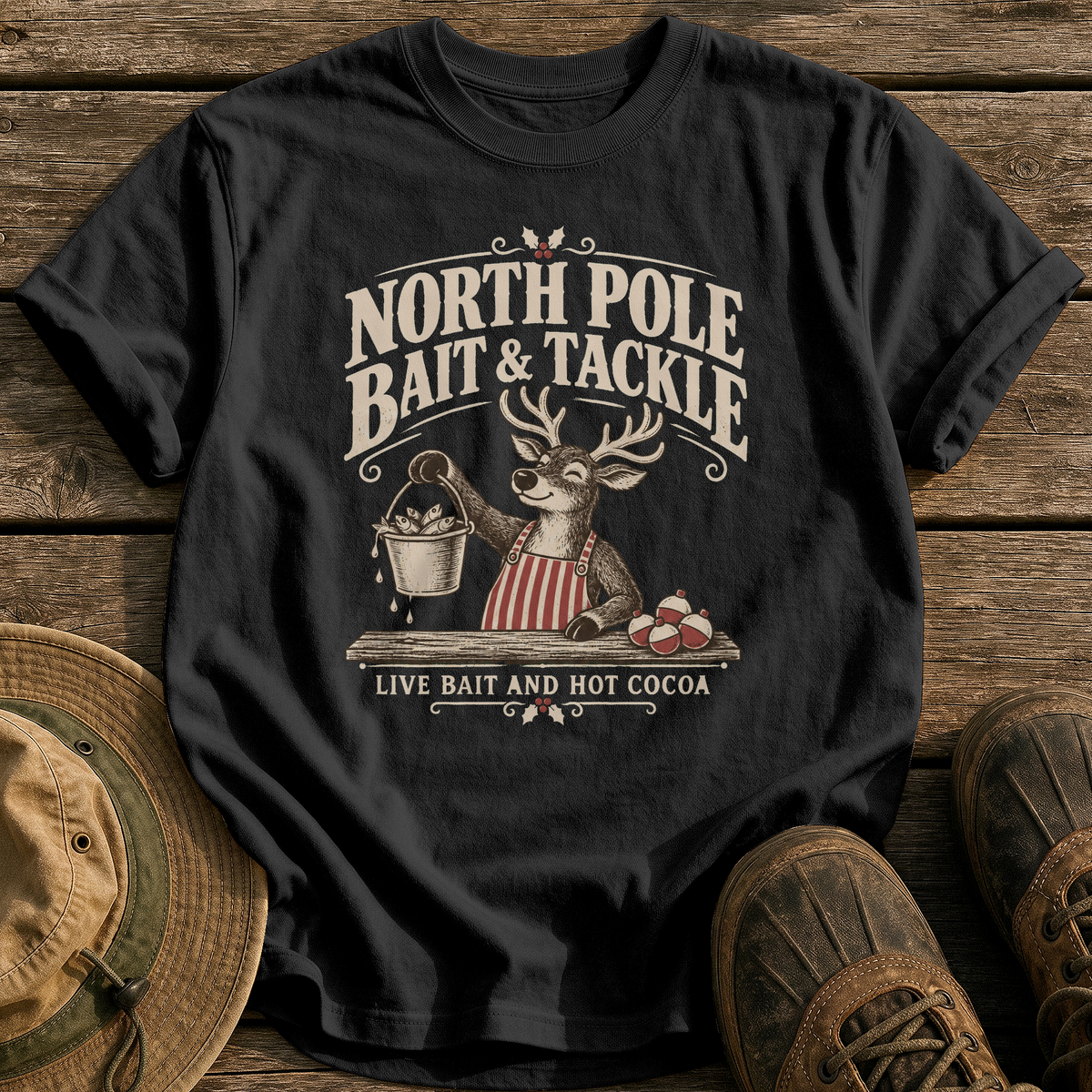 North Pole Bait & Tackle tee - Black - front