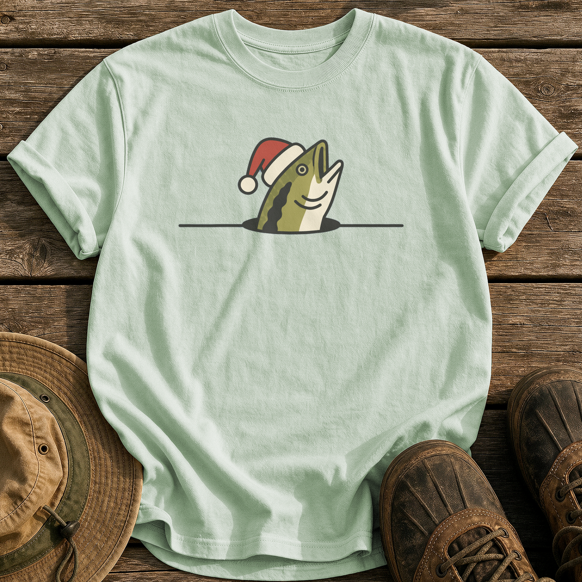Santa Hat Bass tee - Bay - front