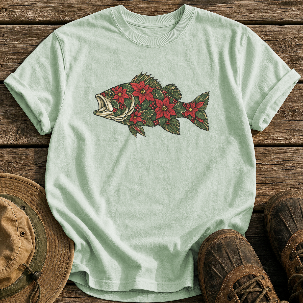 Poinsettia Bass tee - Bay - front