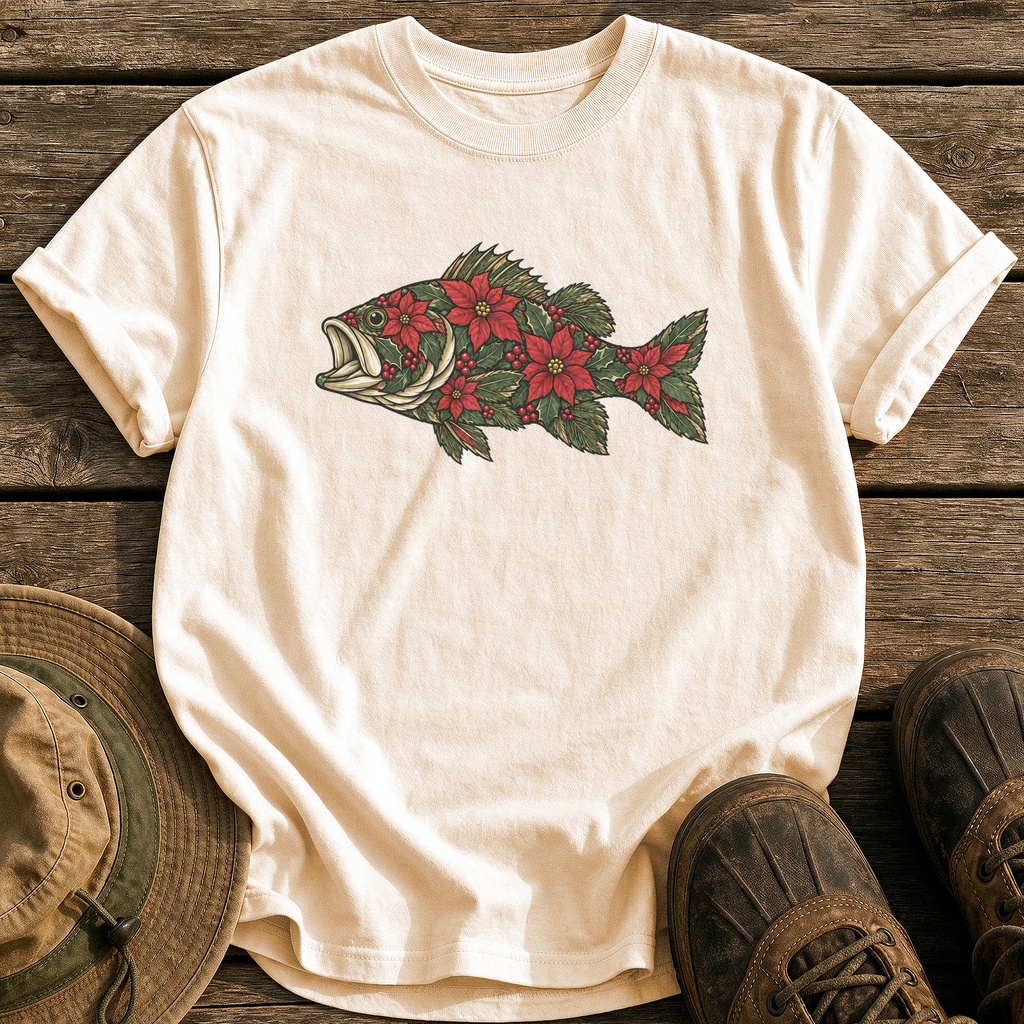 Poinsettia Bass tee - Ivory - front