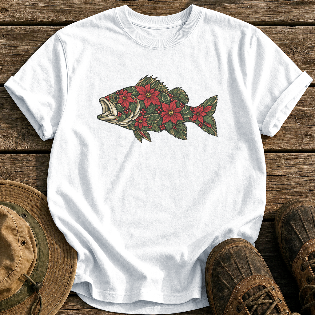 Poinsettia Bass tee - White - front