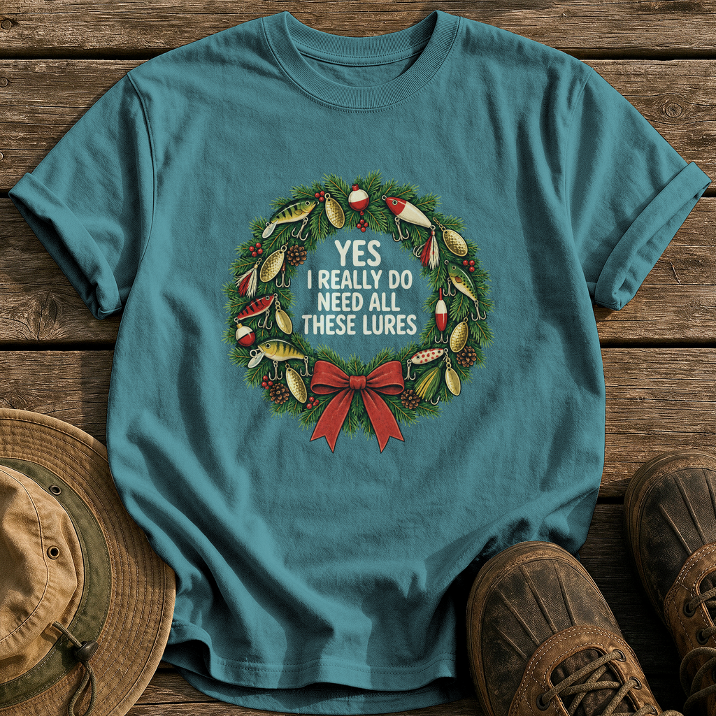 Need All These Lures tee - Blue Spruce - front