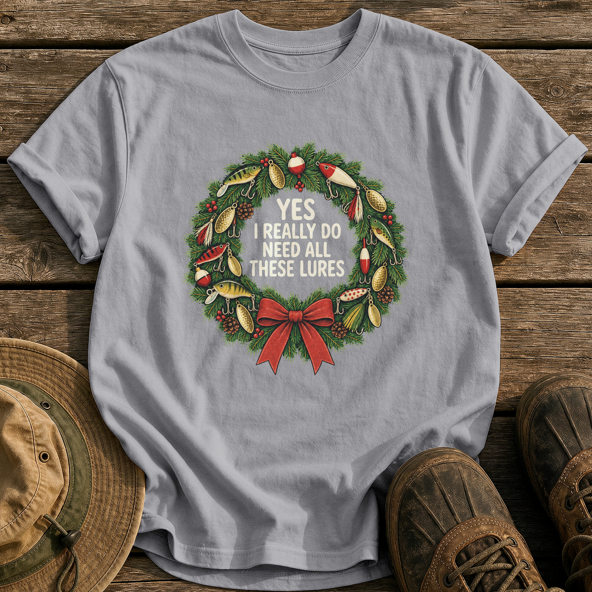 Need All These Lures tee - Grey - front