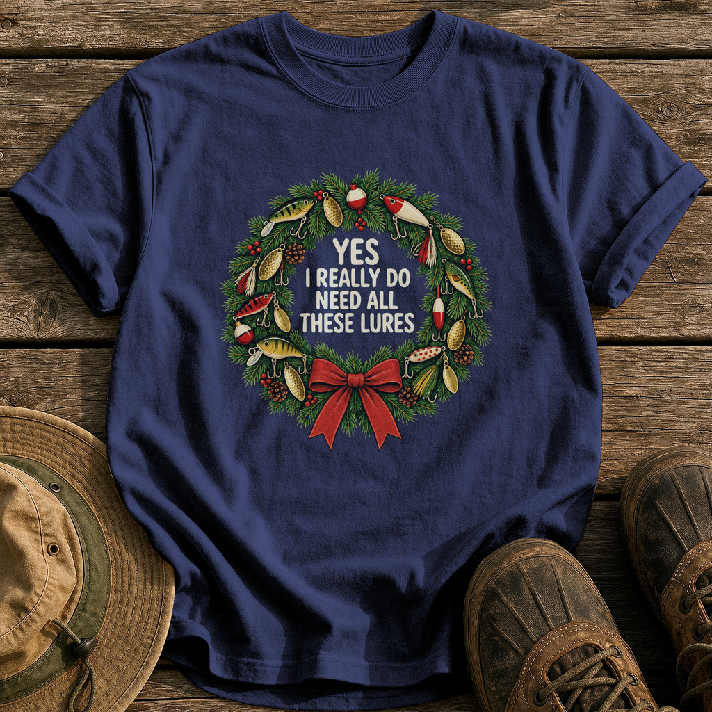 Need All These Lures tee - True Navy - front
