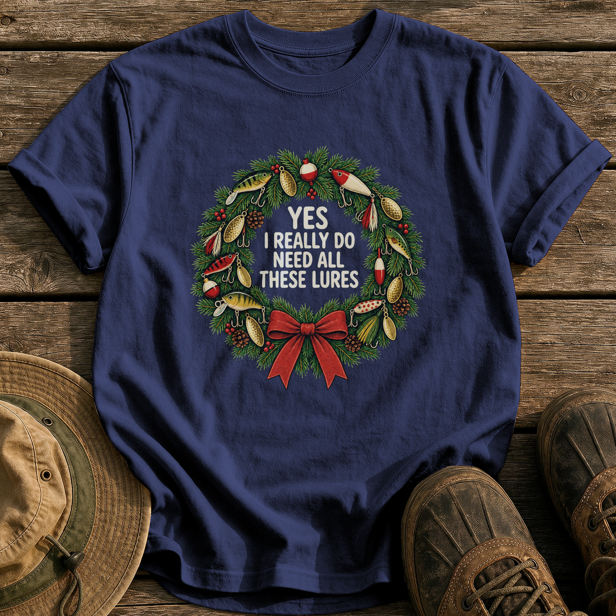 Need All These Lures tee - True Navy - front