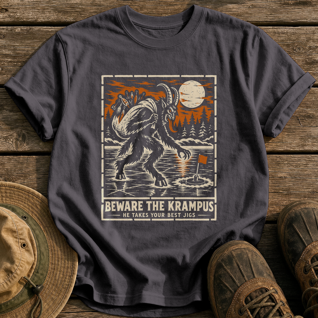 Beware The Krampus tee - Graphite - front