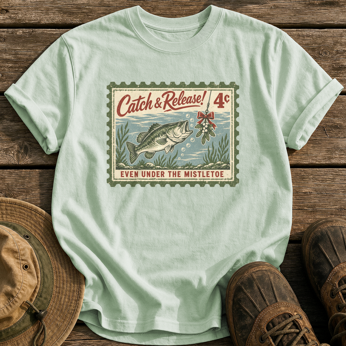 Catch & Release Mistletoe tee - Bay - front
